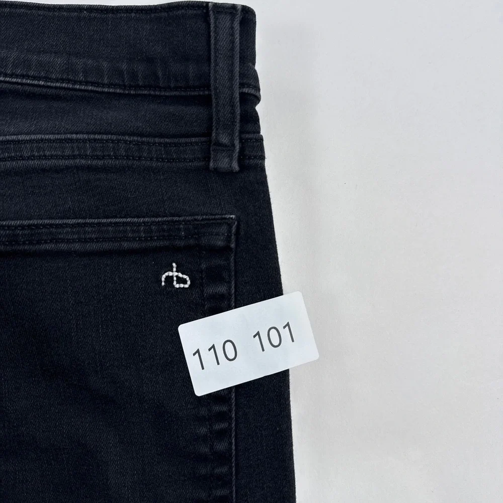 Rag & Bone Mens Jeans 31 Black Fit 2 Slim Button Fly Minimalist Streetwear